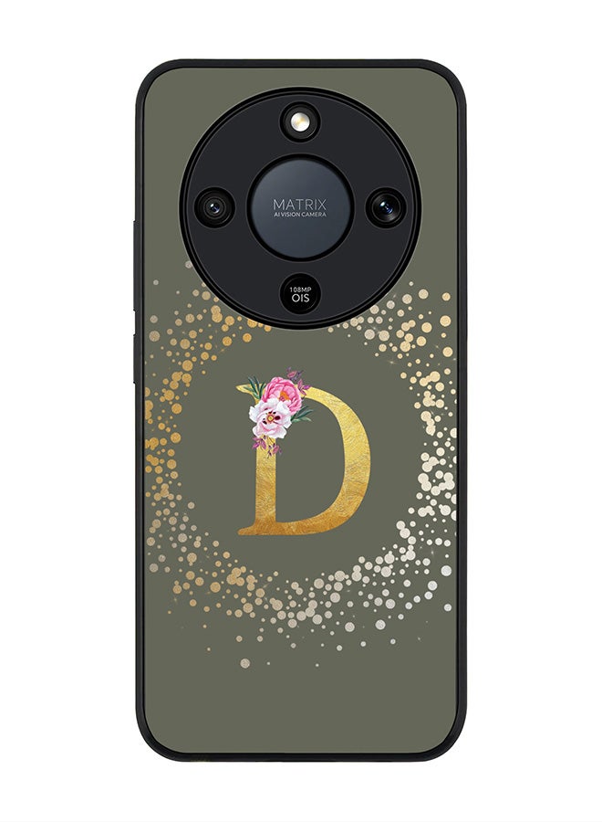 Stylizedd For Honor X9d / Magic8 Lite / X70 Case,Slim fit Camera Protection, Shockproof Thin Phone cover  - Custom Monogram Floral - D  (Olive Green ) - Image 1